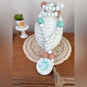 Colorful Beaded Mermaid Tier Tray Decor